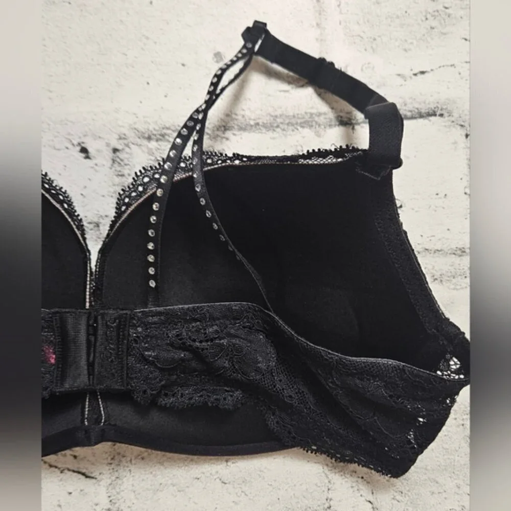 Black Lace Push Up Bra 36C Underwire Padded Sexy Lingerie La Senza